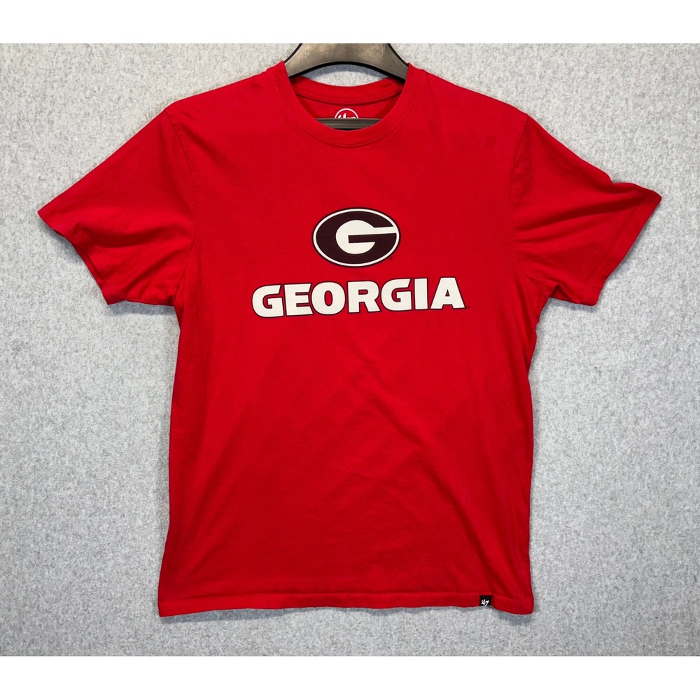 47 Brand Georgia Bulldogs NCAA T-Shirt Mens Large Red Cotton Short Sleeve UGA